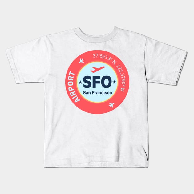 San Francisco sticker design Kids T-Shirt by Woohoo